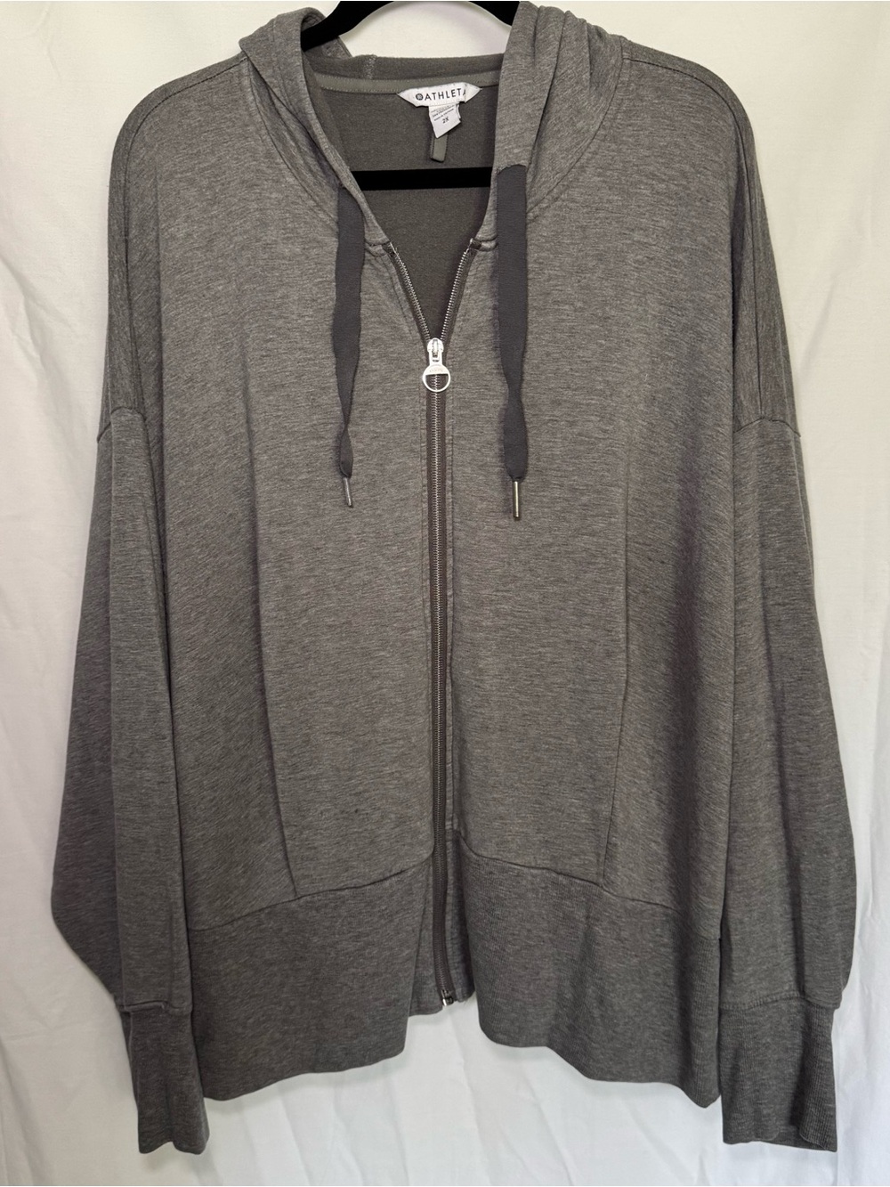 Athleta Balance Full Zip Hoodie Gray Sweatshirt Plus Size 2X